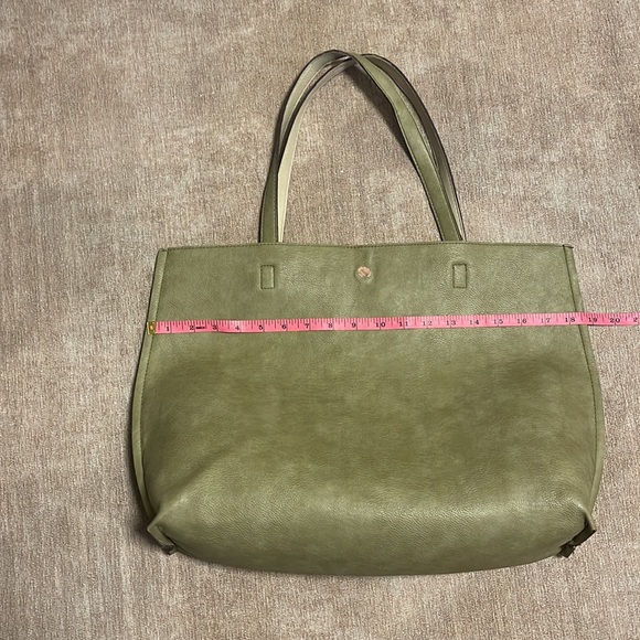Sage Green Vegan Leather Bag Large - Picture 8 of 10